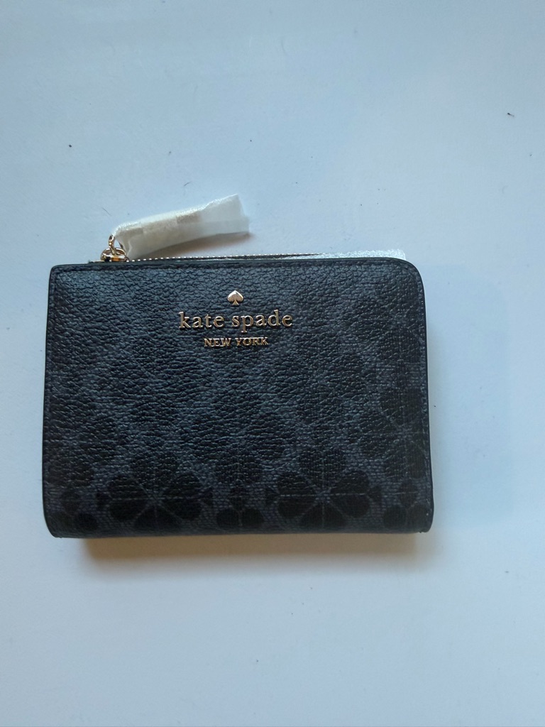 Kate Spade Black Floral Zip Wallet
